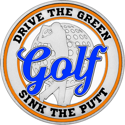 Royal Blue "Golf" with Orange Outer Circular Borders